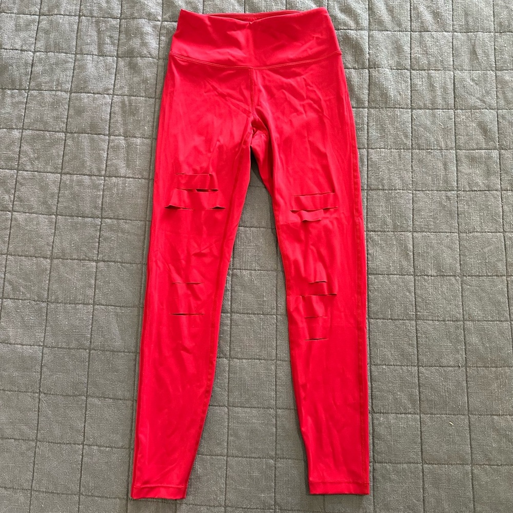 Zyia Red Slashed Luxe Hi-rise 7/8 24”